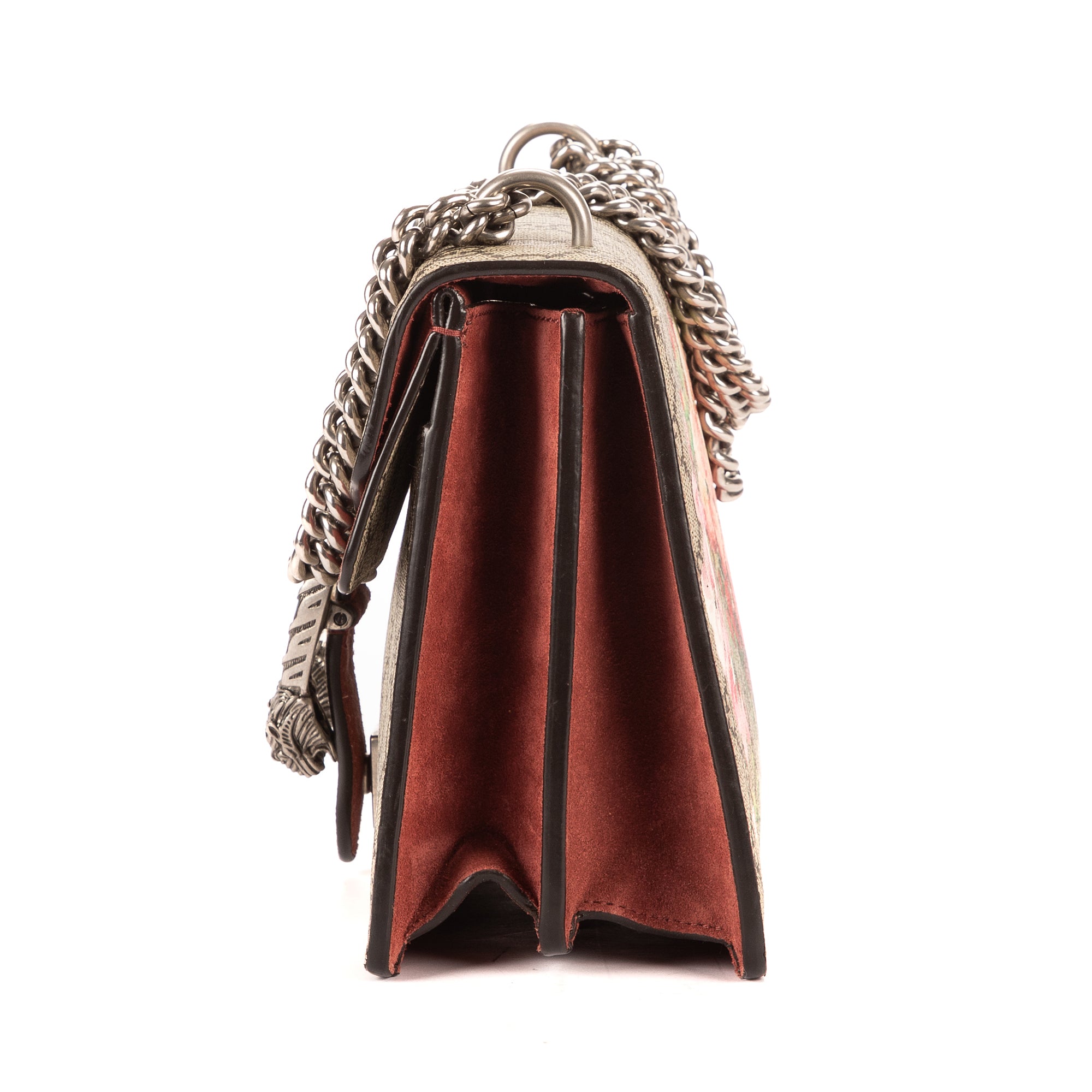 Bolso de Hombro Dionysus Pequeño Beige Lona Revestida Supreme con Estampado Floral