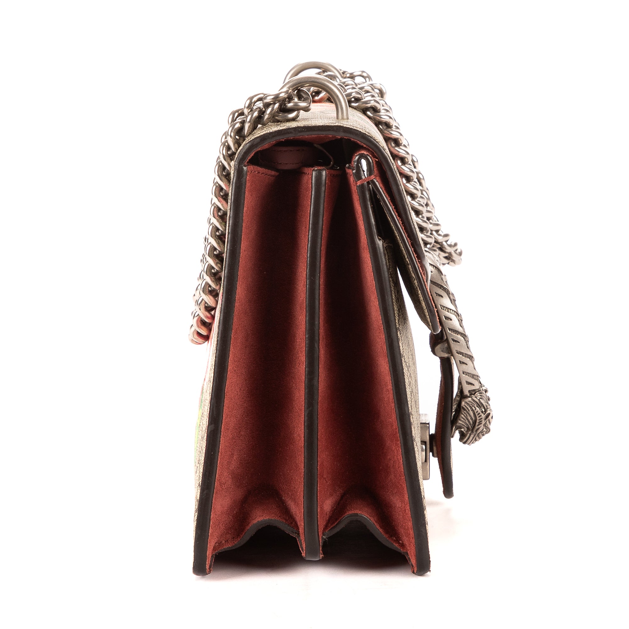 Bolso de Hombro Dionysus Pequeño Beige Lona Revestida Supreme con Estampado Floral