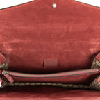 Bolso de Hombro Dionysus Pequeño Beige Lona Revestida Supreme con Estampado Floral