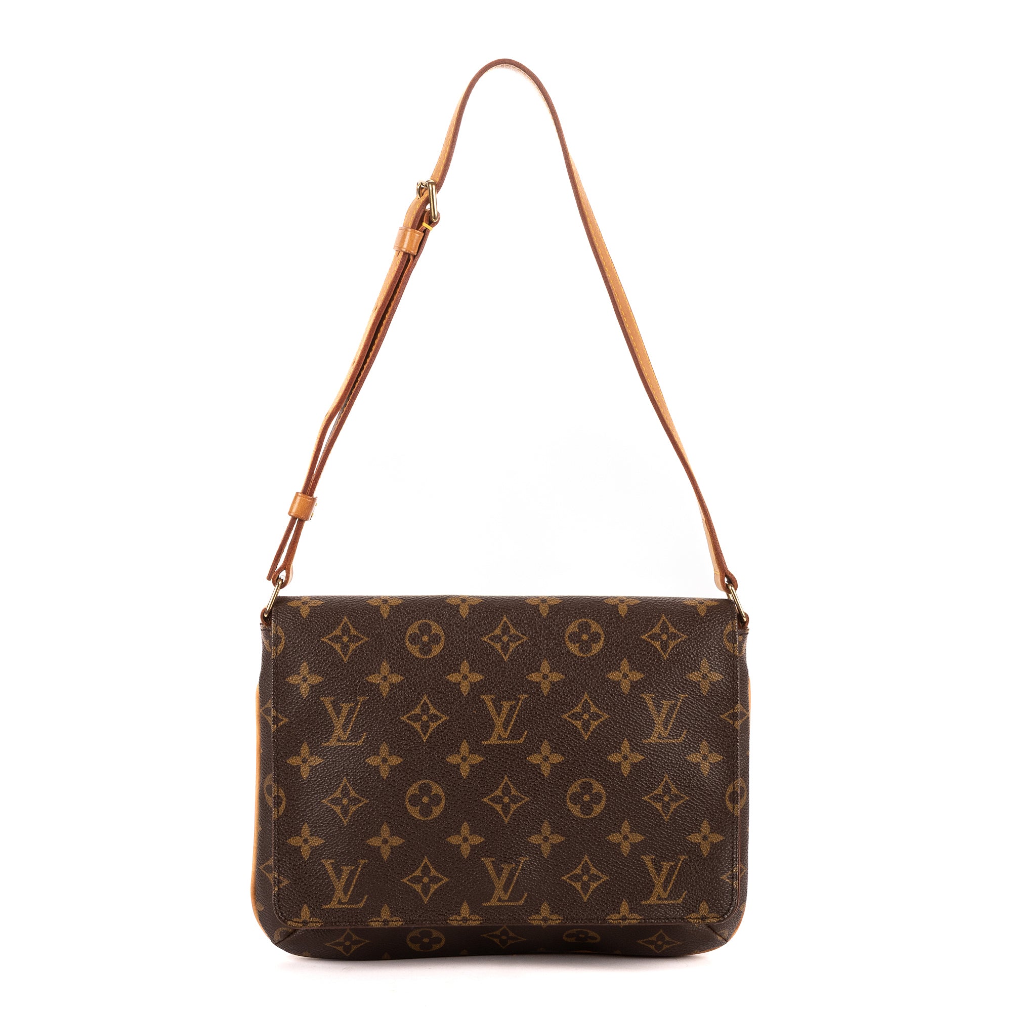 Bolso de Hombro Musette Tango Lona Monogram Marrón
