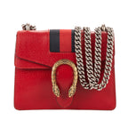 Shoulder Bag Dionysus Mini Red Pebbled Leather