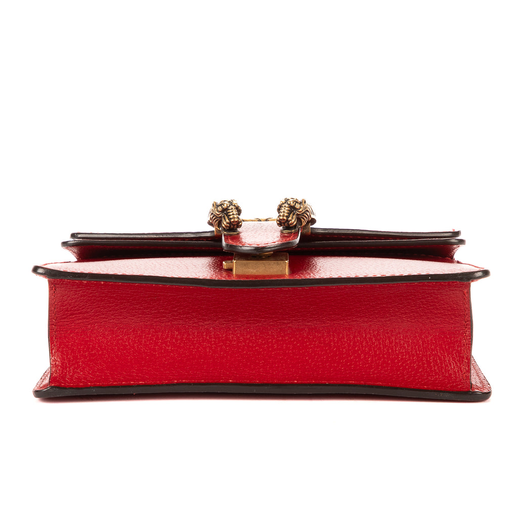 Shoulder Bag Dionysus Mini Red Pebbled Leather