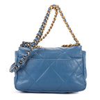 Shoulder Bag Classic 19 Flap Blue Lambskin Quilted Leather