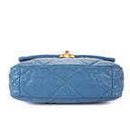 Shoulder Bag Classic 19 Flap Blue Lambskin Quilted Leather