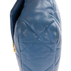 Shoulder Bag Classic 19 Flap Blue Lambskin Quilted Leather