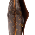 Bolso de hombro Musette Salsa marrón en lona con monograma