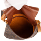 Bolso de hombro Musette Salsa marrón en lona con monograma
