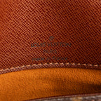 Bolso de hombro Musette Salsa marrón en lona con monograma