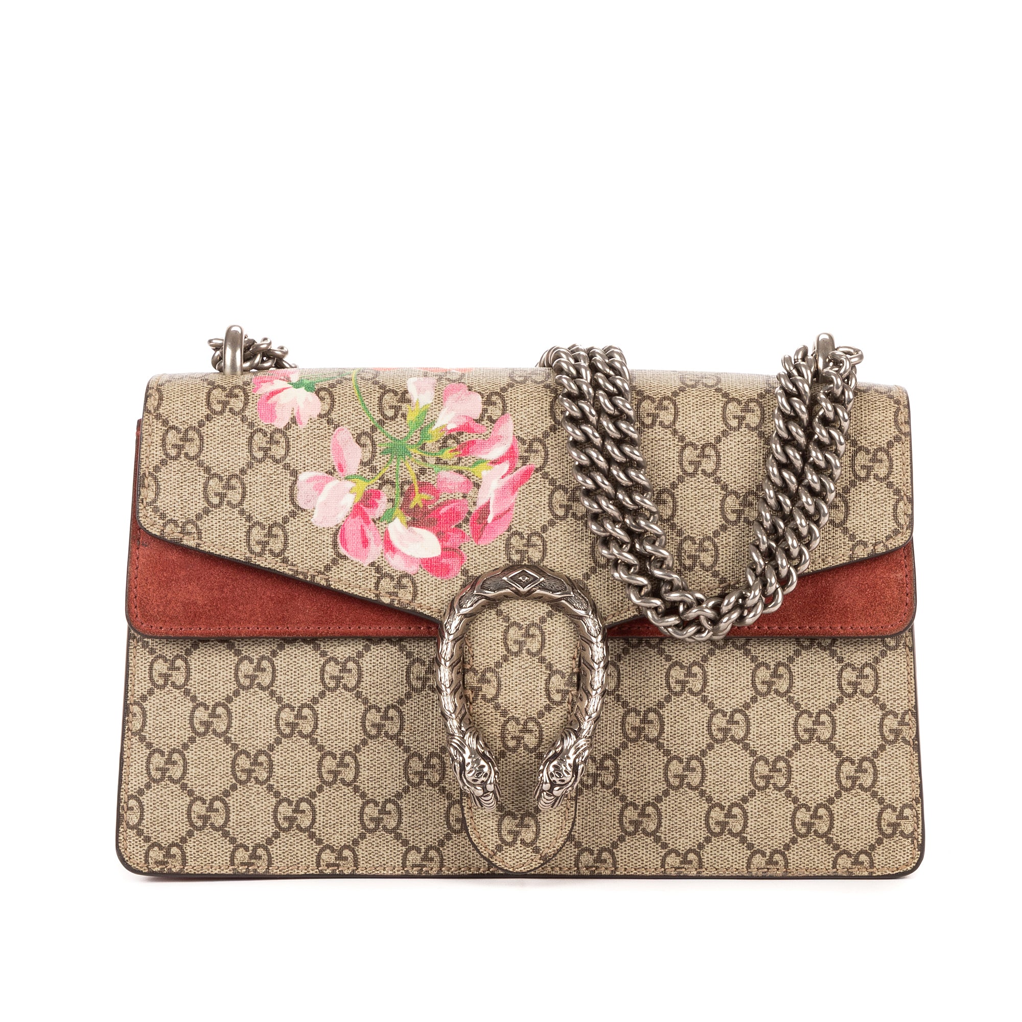 Bolso de hombro Blooms Dionysus pequeño lona revestida Supreme con estampado Blooms beige