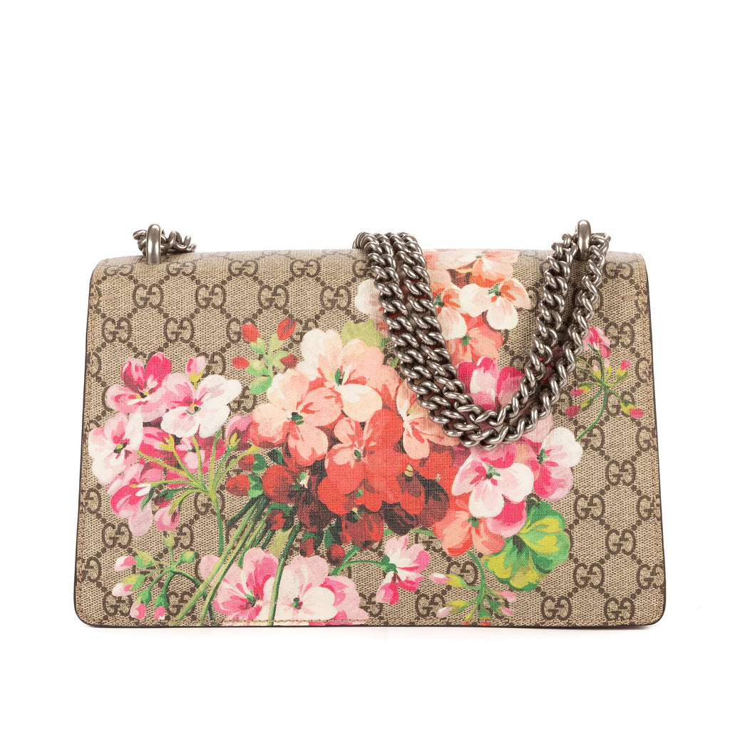 Bolso de hombro Blooms Dionysus pequeño lona revestida Supreme con estampado Blooms beige
