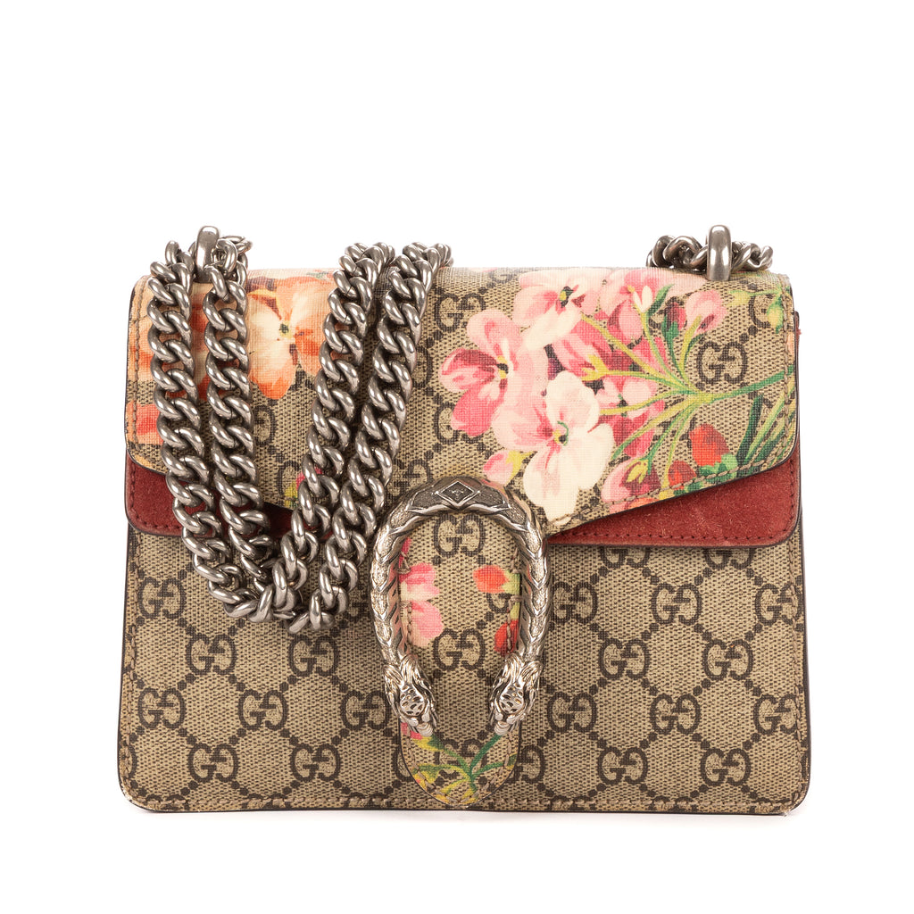 Bandolera Blooms Dionysus Mini Lona Revestida Supreme Beige con Motivo Blooms