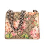 Bandolera Blooms Dionysus Mini Lona Revestida Supreme Beige con Motivo Blooms