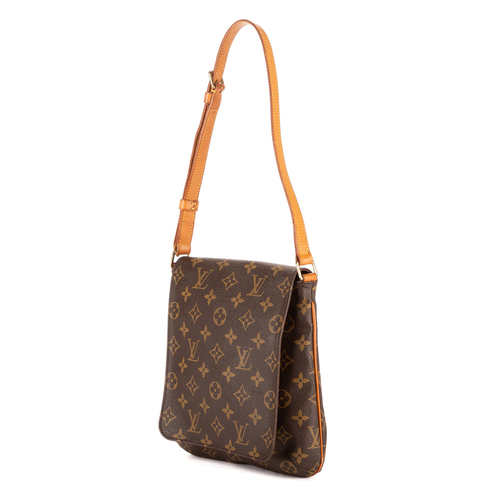 Bolso de hombro Musette Salsa lona Monogram marrón