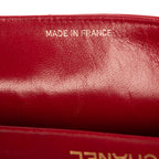 Bolso de hombro atemporal mini piel acolchada lisa roja