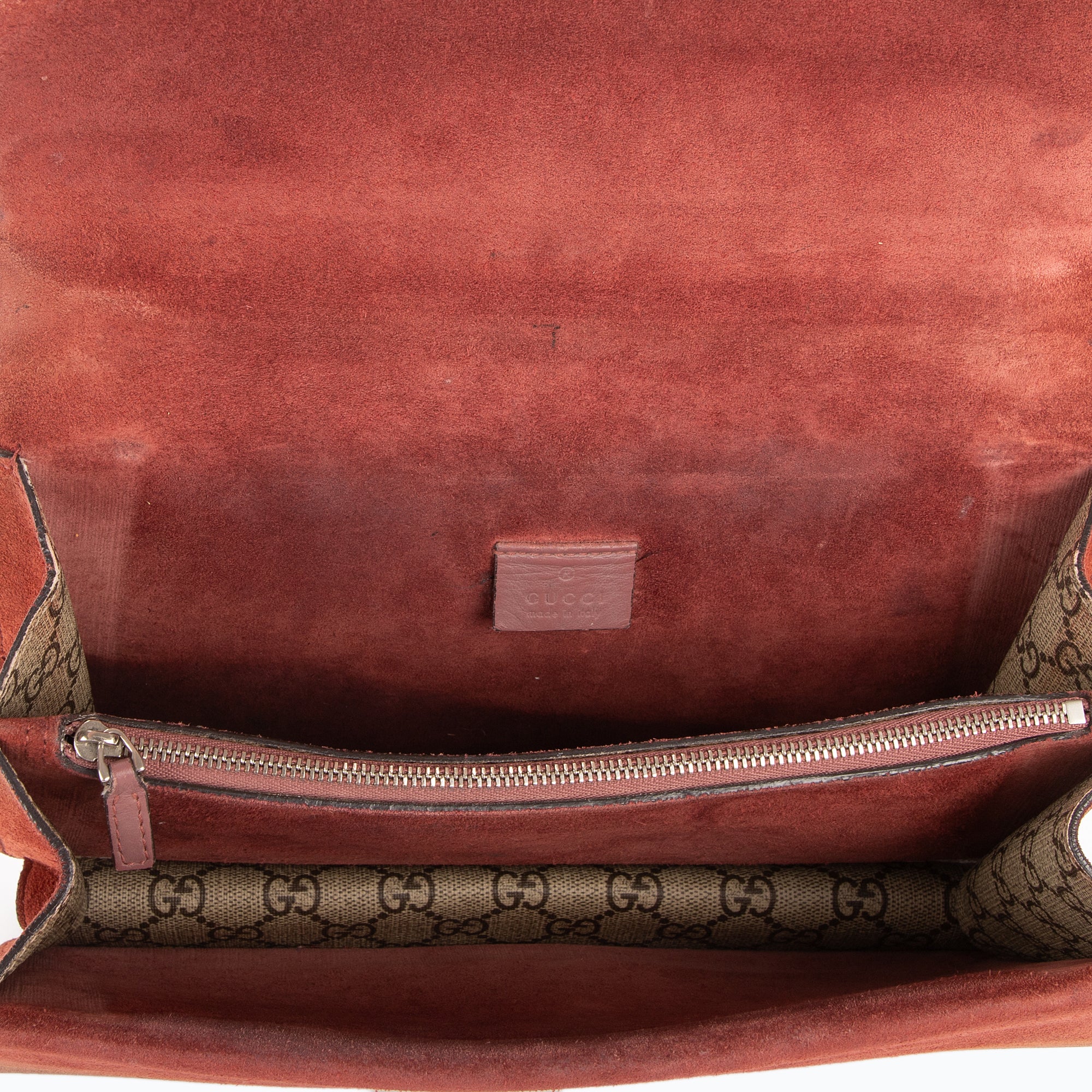 Bolso de Hombro Blooms Dionysus Pequeño Lona Revestida Supreme Beige con Motivos Florales