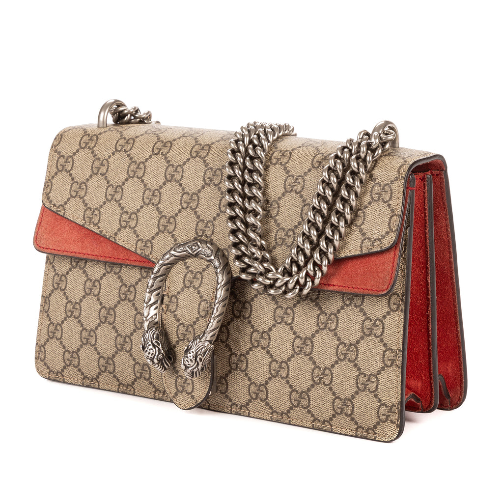 Bolso de hombro Dionysus pequeño de lona revestida Supreme beige