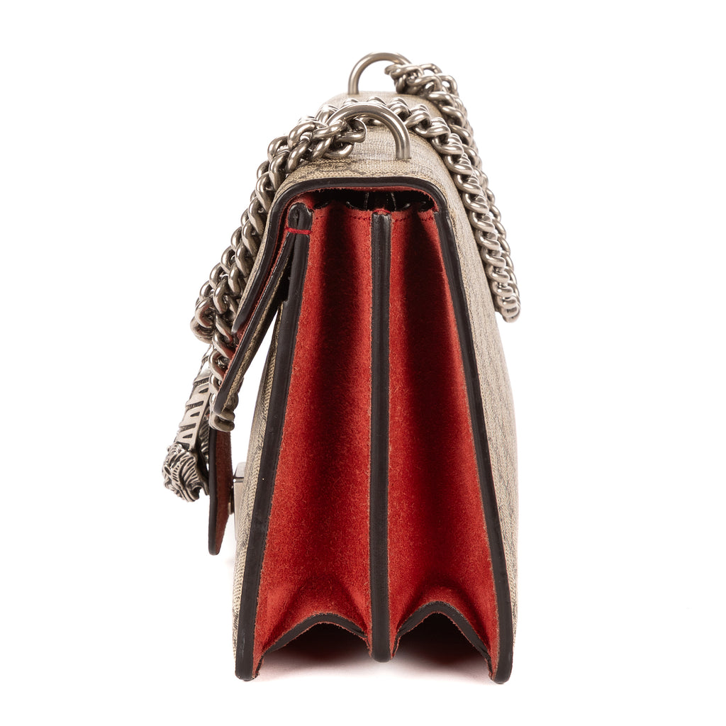 Bolso de hombro Dionysus pequeño de lona revestida Supreme beige