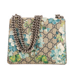 Bolso de Hombro Blooms Dionysus Mini Lona Recubierta Supreme Beige Estampado Floral