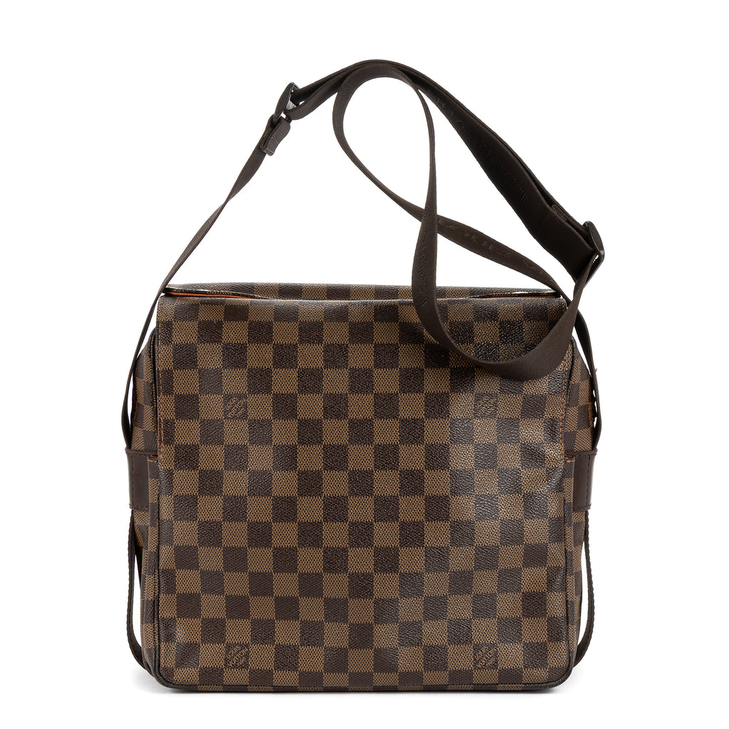 Sac à Bandoulière Naviglio Damier Ébène Marron Foncé