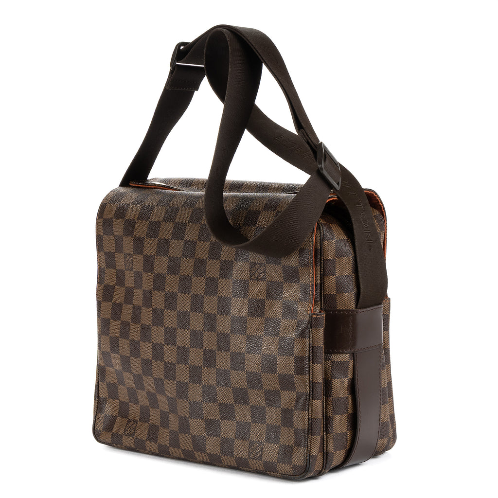 Sac à Bandoulière Naviglio Damier Ébène Marron Foncé
