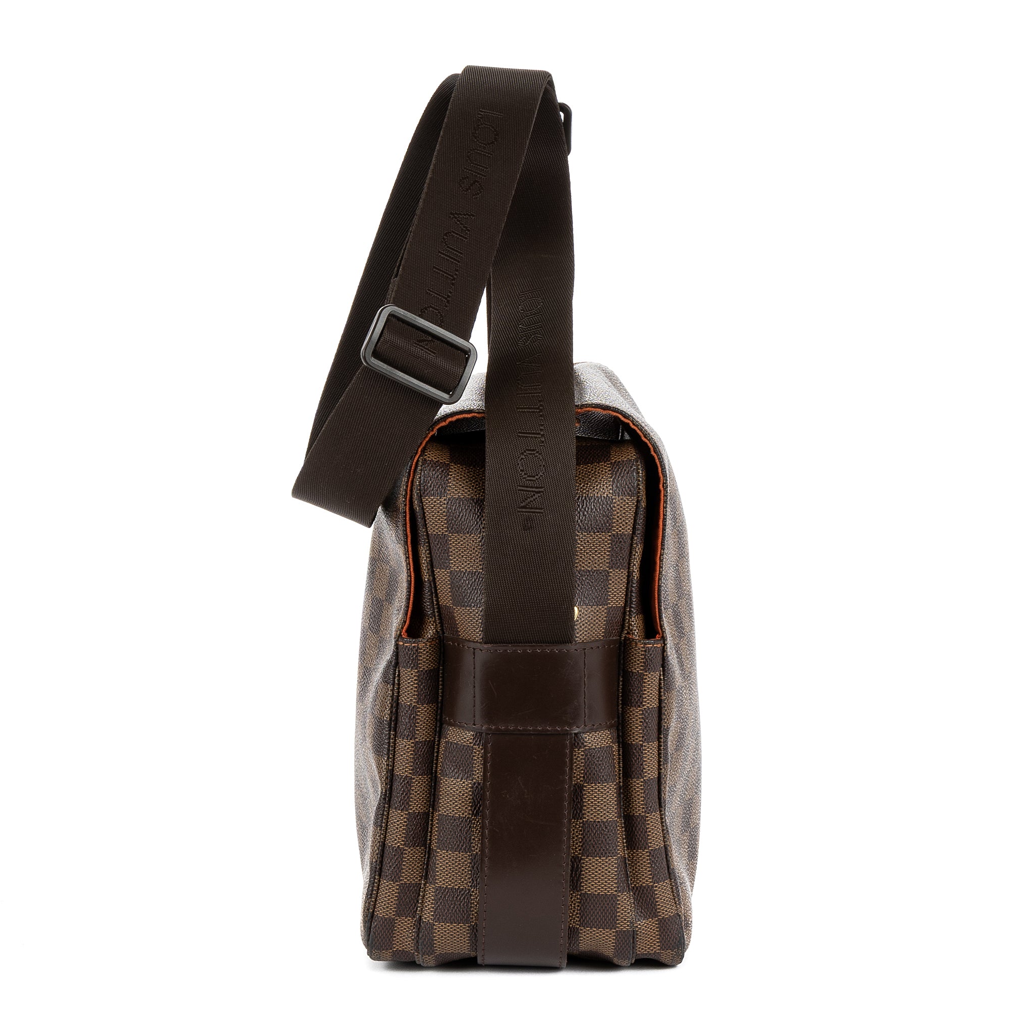 Sac à Bandoulière Naviglio Damier Ébène Marron Foncé