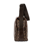 Sac à Bandoulière Naviglio Damier Ébène Marron Foncé