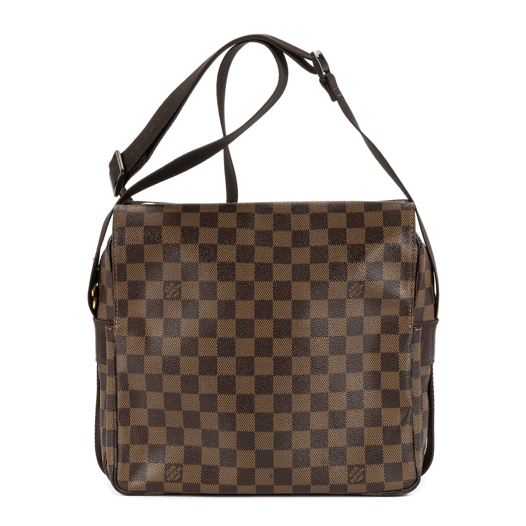 Sac à Bandoulière Naviglio Damier Ébène Marron Foncé