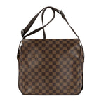Sac à Bandoulière Naviglio Damier Ébène Marron Foncé