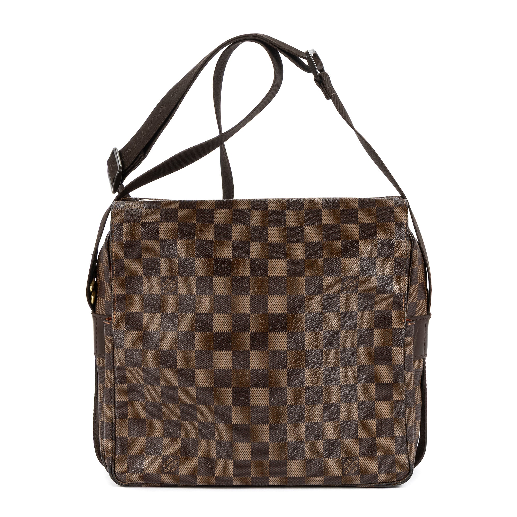 Sac à Bandoulière Naviglio Damier Ébène Marron Foncé