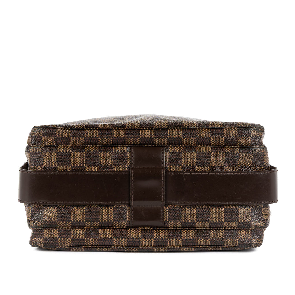 Sac à Bandoulière Naviglio Damier Ébène Marron Foncé