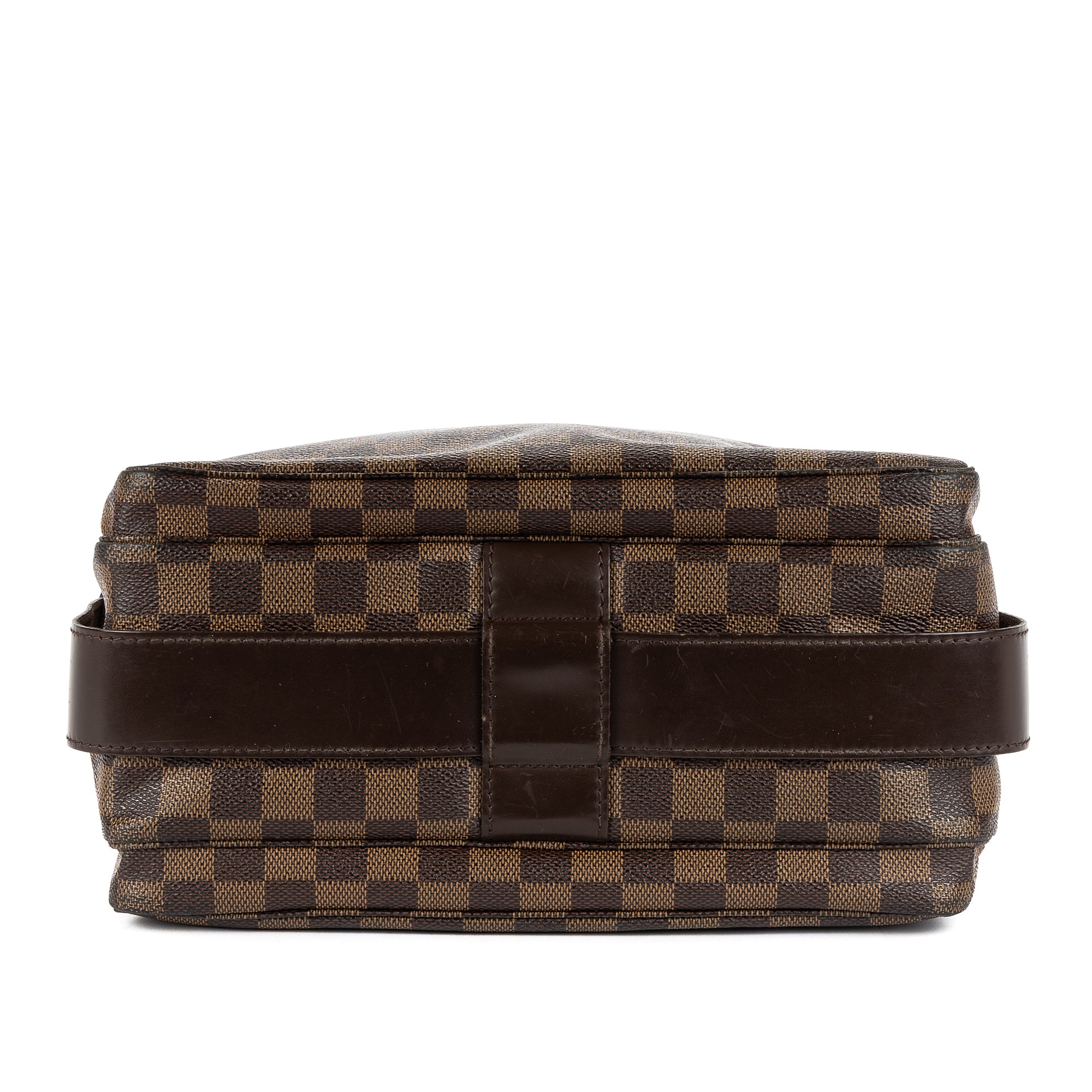 Sac à Bandoulière Naviglio Damier Ébène Marron Foncé