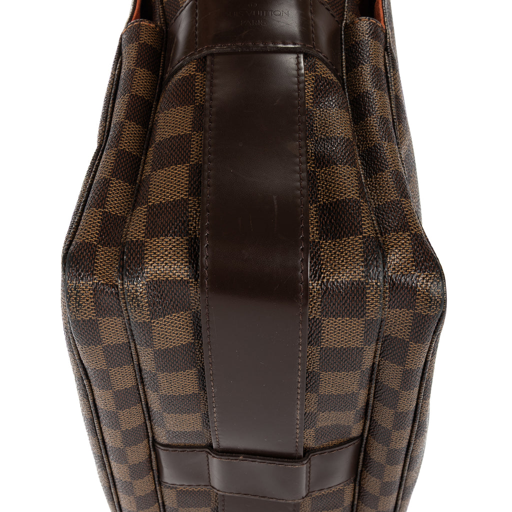 Sac à Bandoulière Naviglio Damier Ébène Marron Foncé