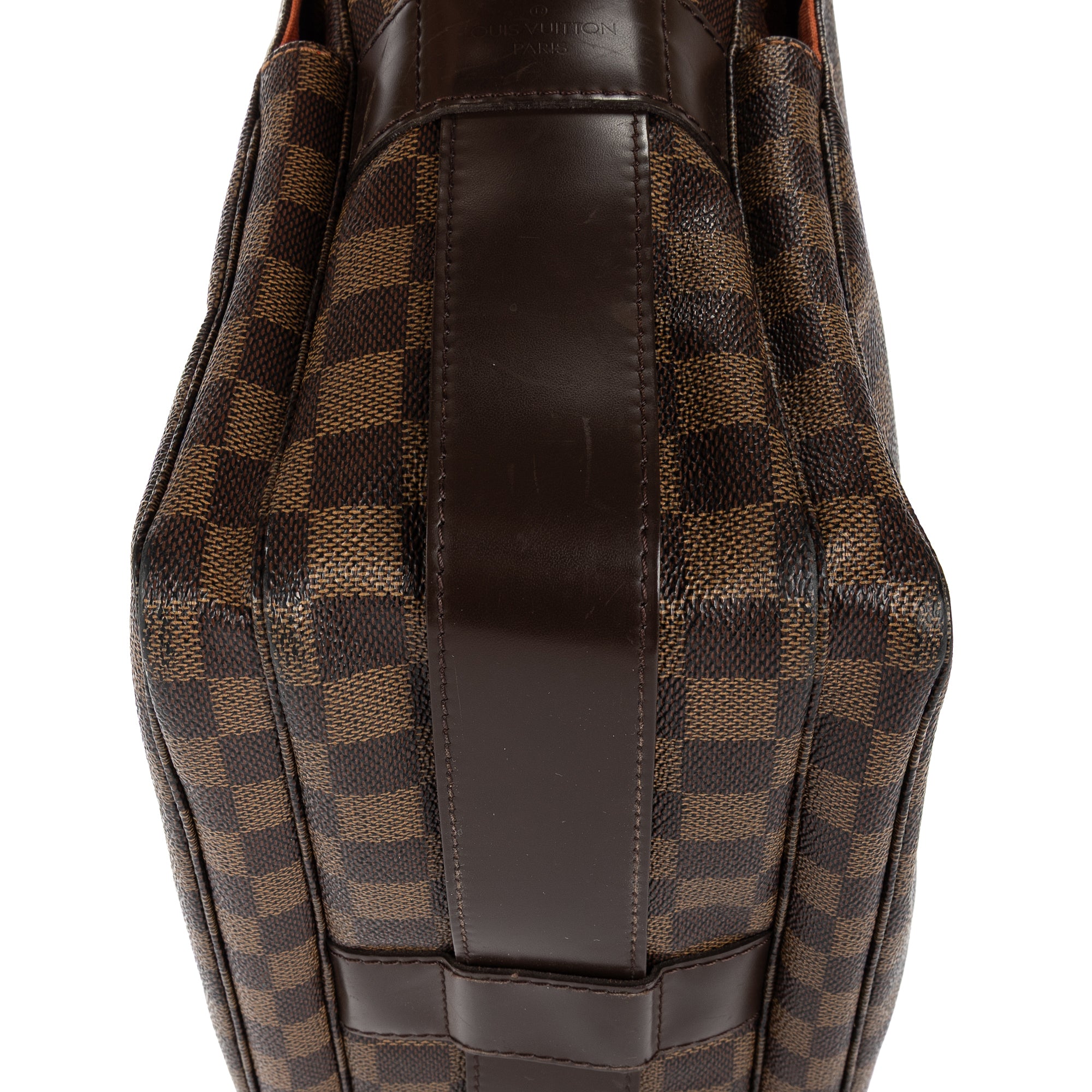 Sac à Bandoulière Naviglio Damier Ébène Marron Foncé