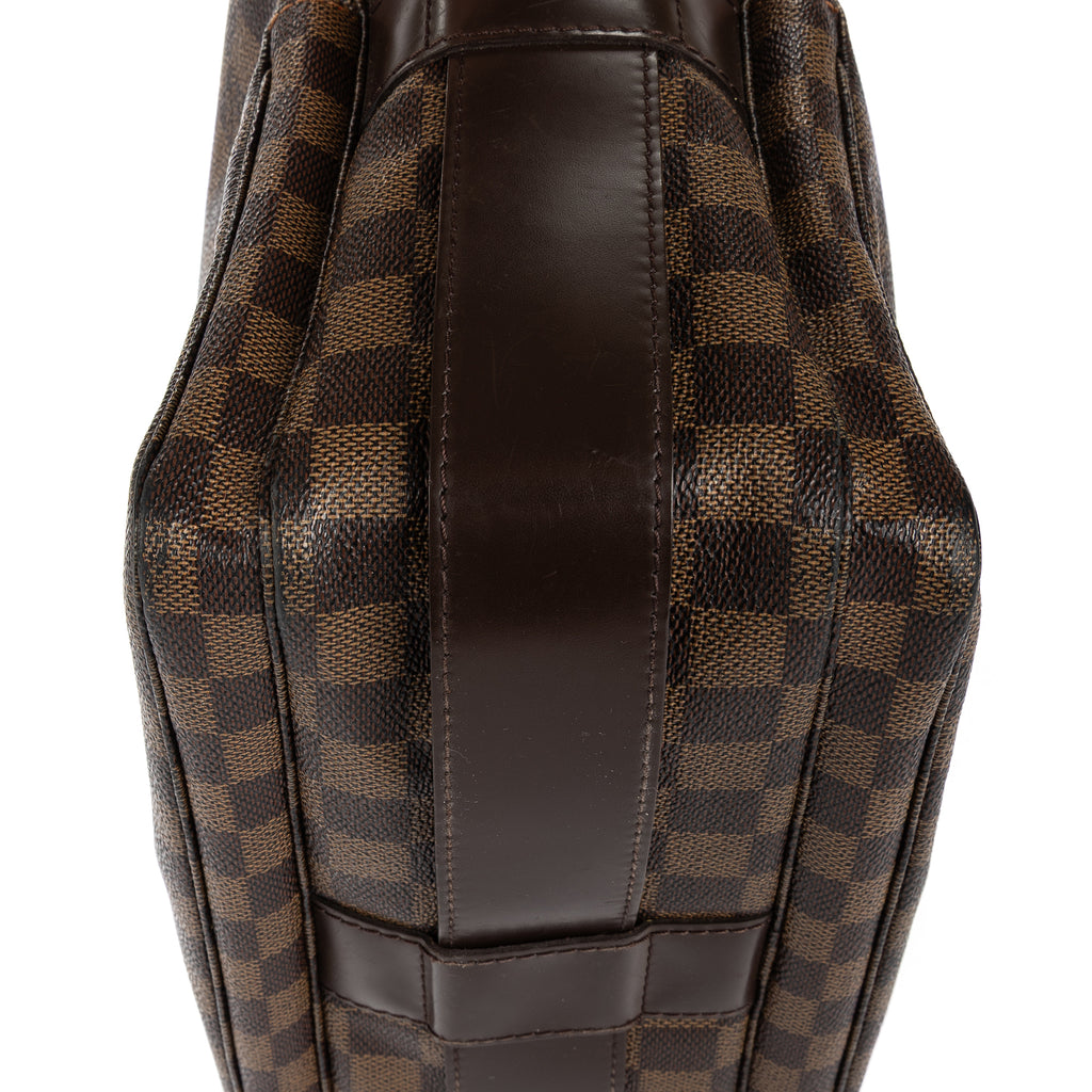 Sac à Bandoulière Naviglio Damier Ébène Marron Foncé