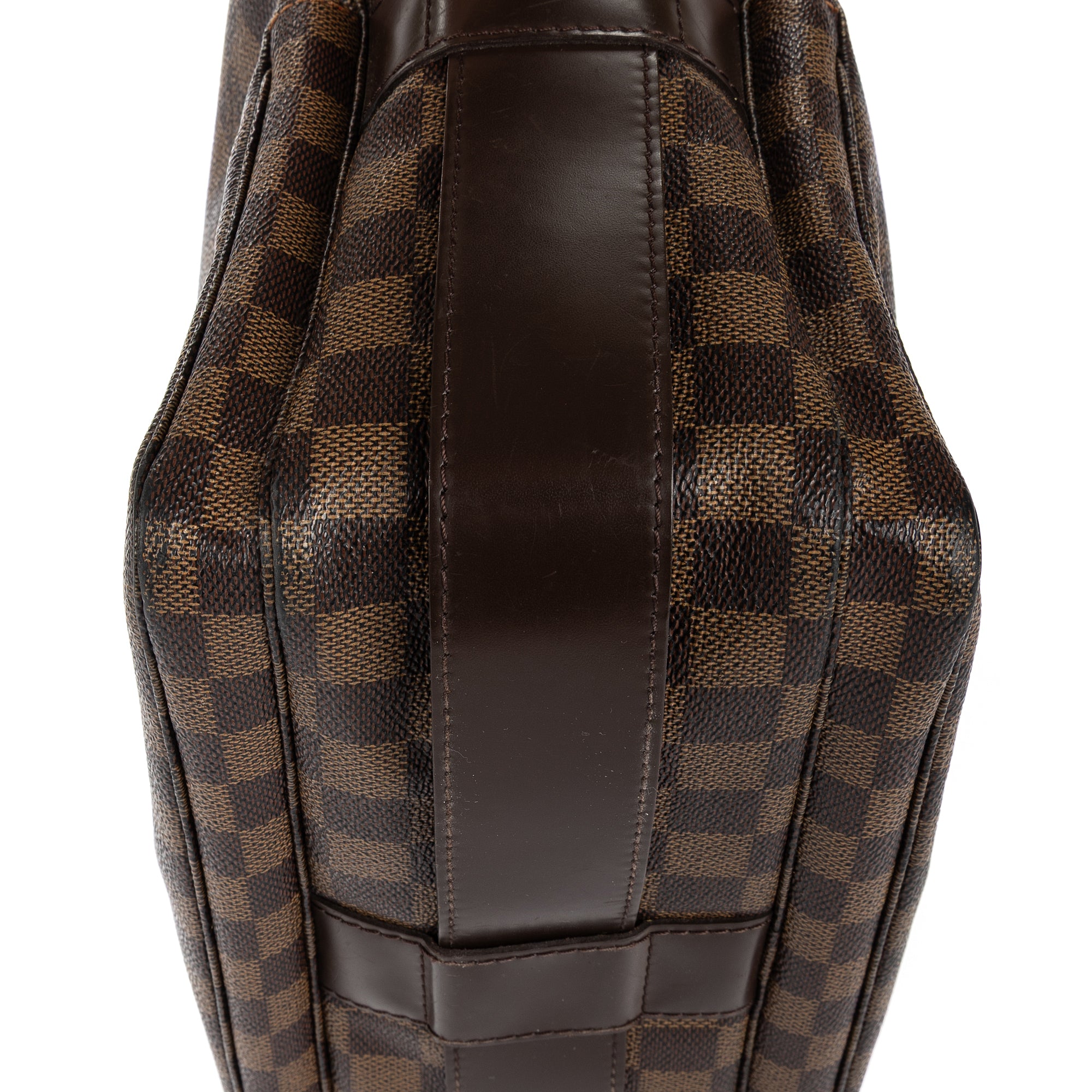 Sac à Bandoulière Naviglio Damier Ébène Marron Foncé