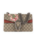 Bolso de Hombro Dionysus Small Beige Blooms Supreme Coated Canvas
