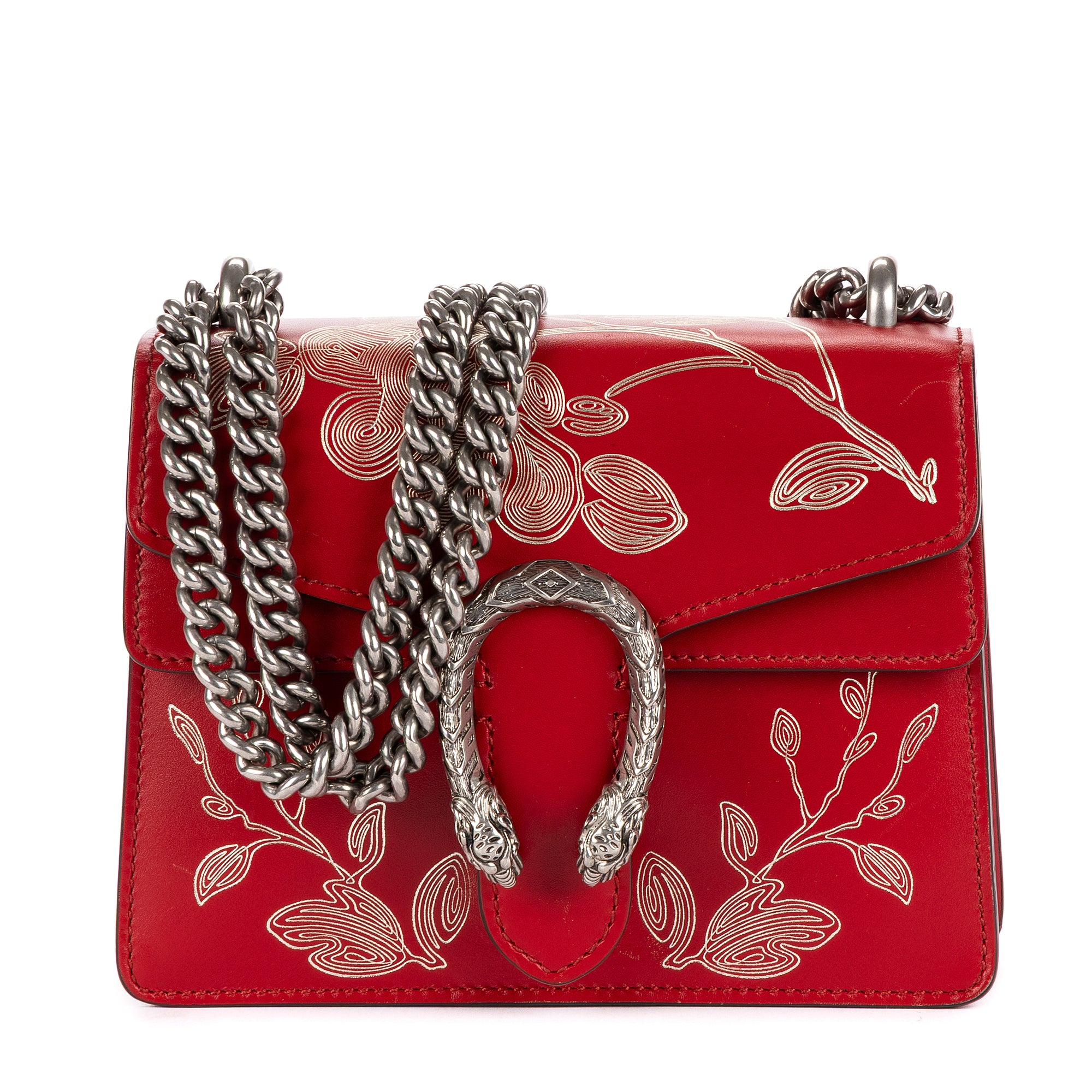 Bolso de hombro edición limitada Año Nuevo Chino Dionysus mini piel lisa roja