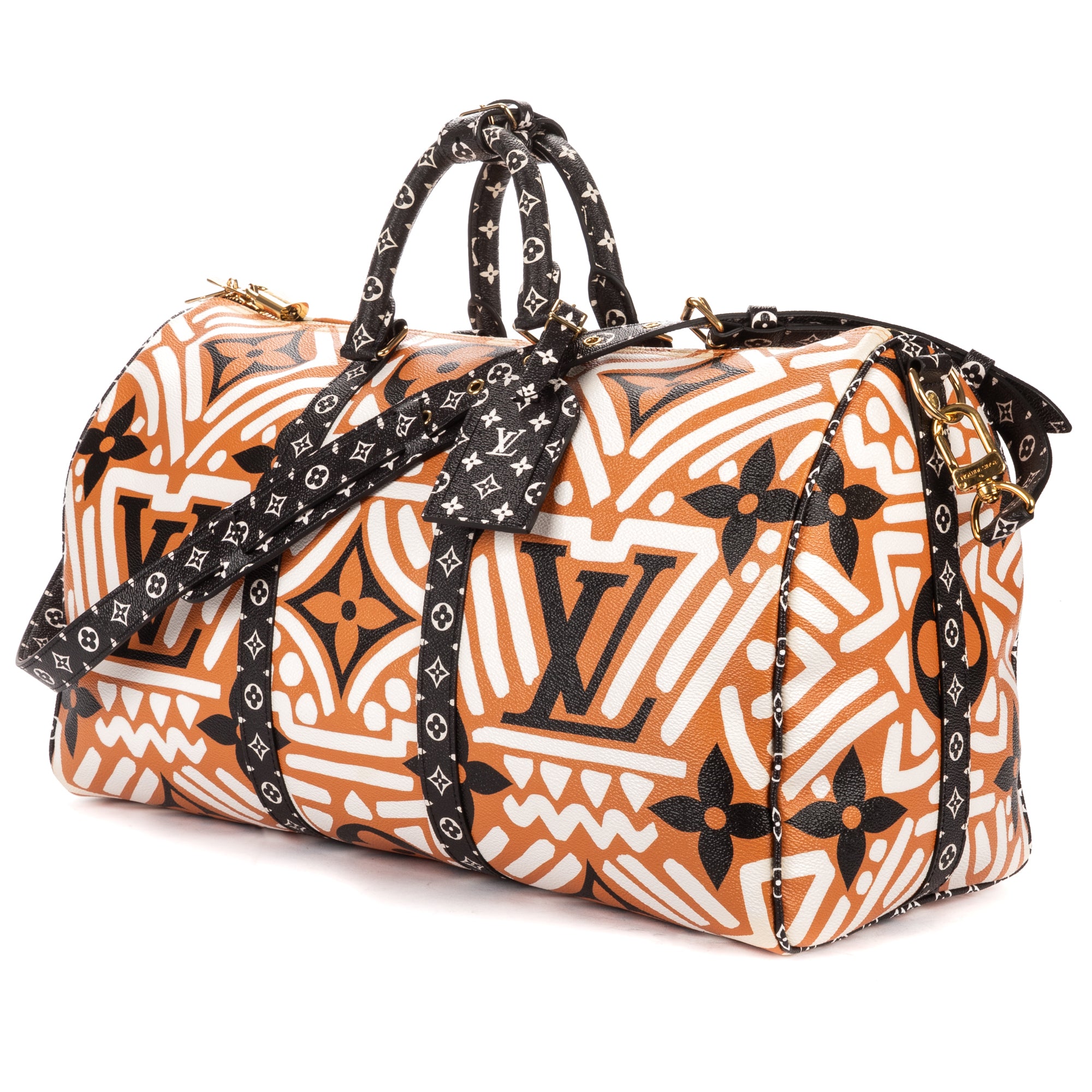 Travel Bag Crafty Collection Keepall Orange Vibrant allover print oversized Monogram Canvas