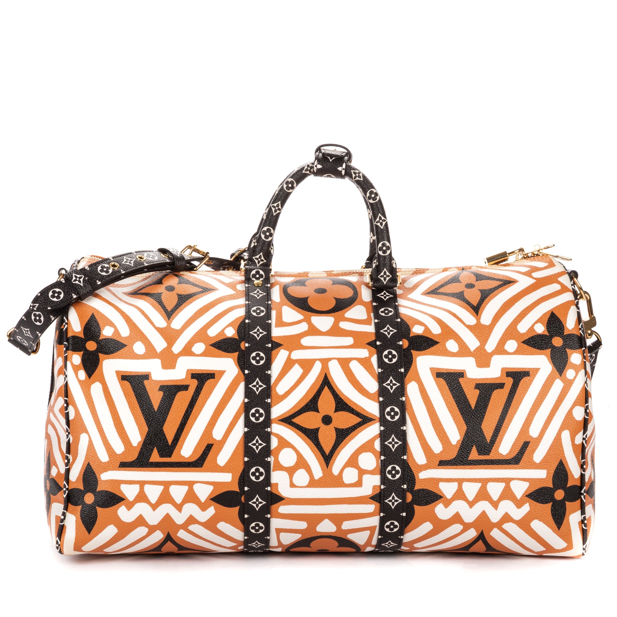 Travel Bag Crafty Collection Keepall Orange Vibrant allover print oversized Monogram Canvas