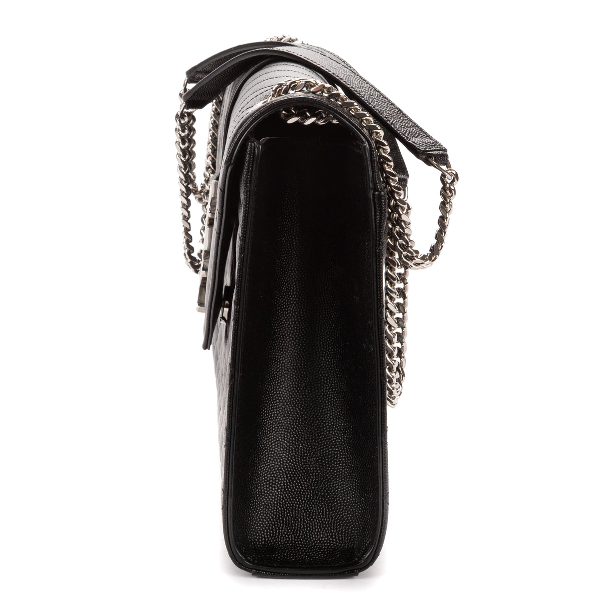 Shoulder Bag Enveloppe Chain Large Black Quilted Leather