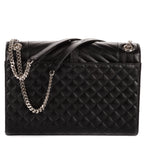 Shoulder Bag Enveloppe Chain Large Black Quilted Leather