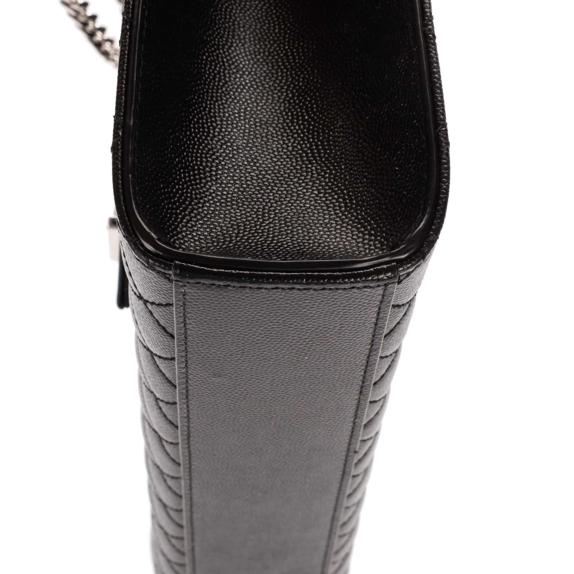 Shoulder Bag Enveloppe Chain Large Black Quilted Leather