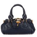 Handbag Paddington Blue Calfskin Leather