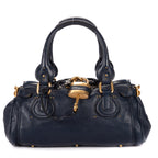 Handbag Paddington Blue Calfskin Leather