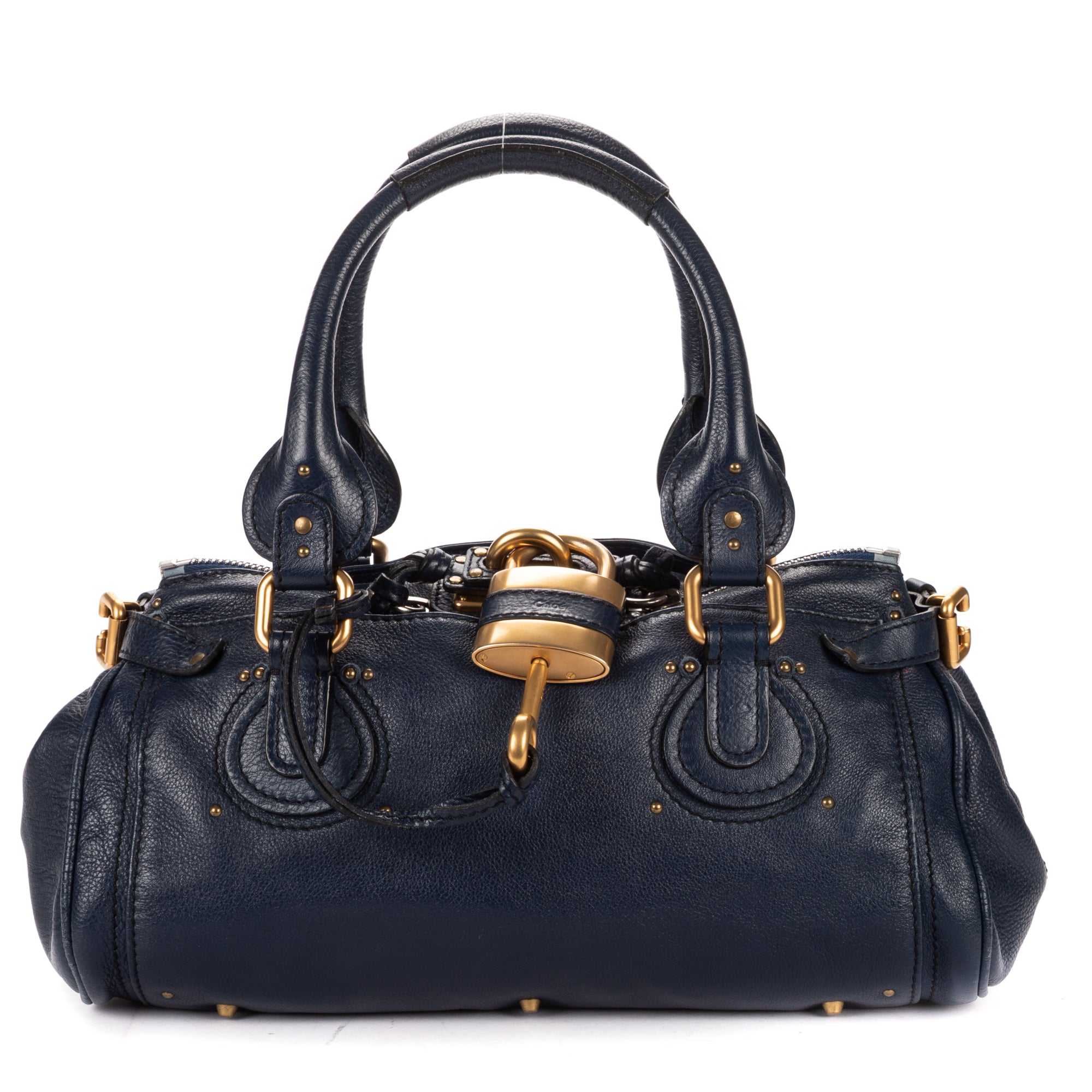 Handbag Paddington Blue Calfskin Leather