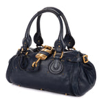 Handbag Paddington Blue Calfskin Leather