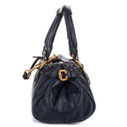 Handbag Paddington Blue Calfskin Leather
