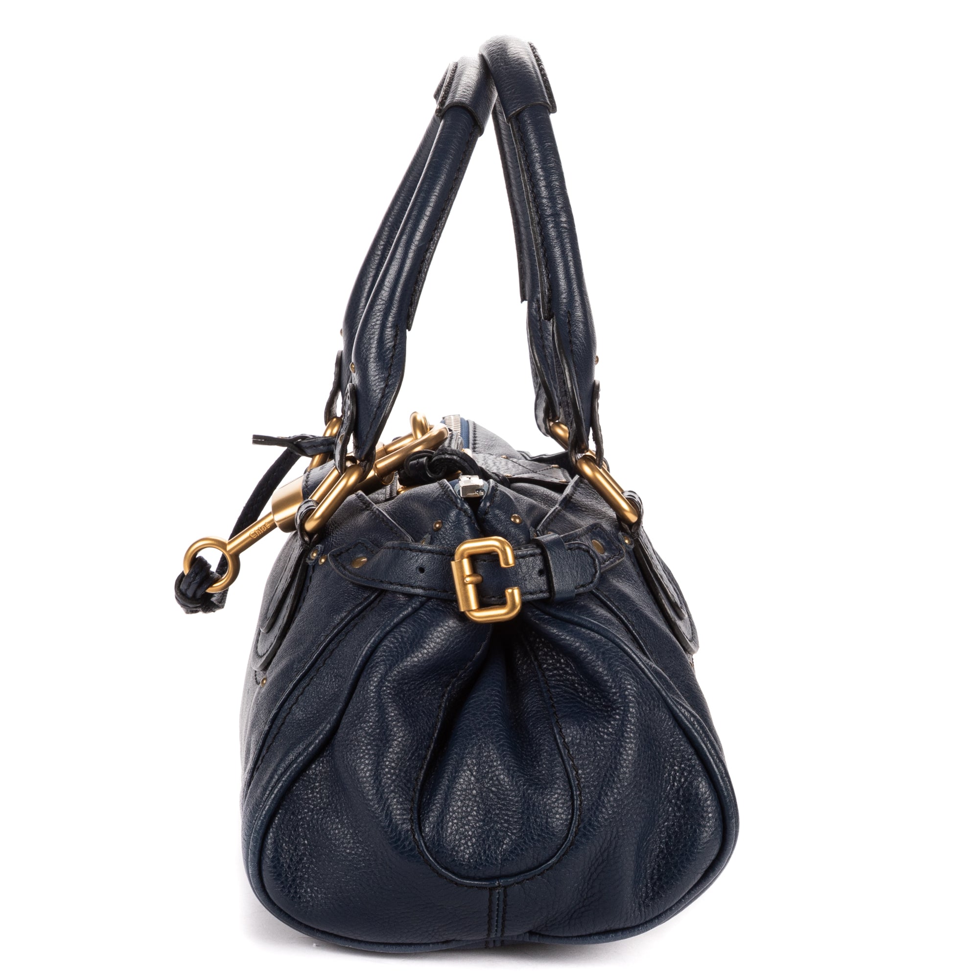 Handbag Paddington Blue Calfskin Leather