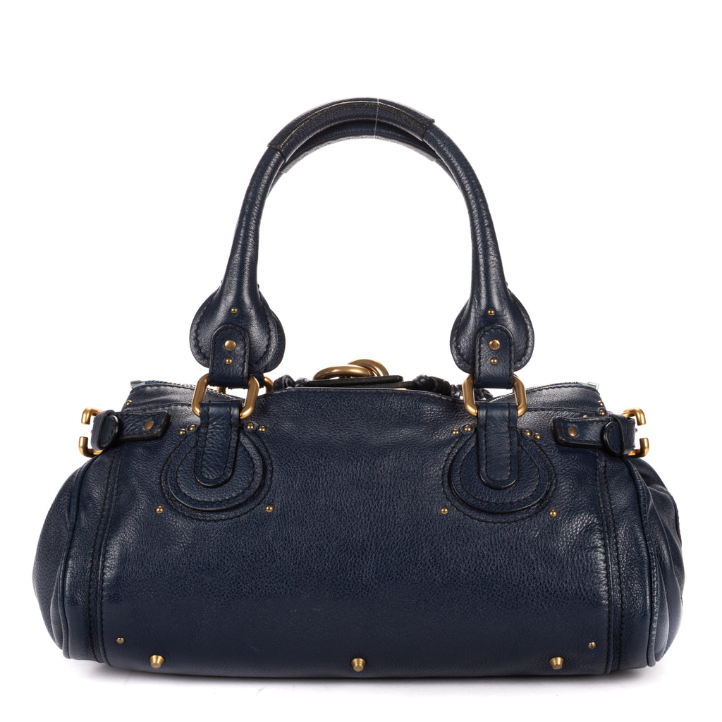 Handbag Paddington Blue Calfskin Leather