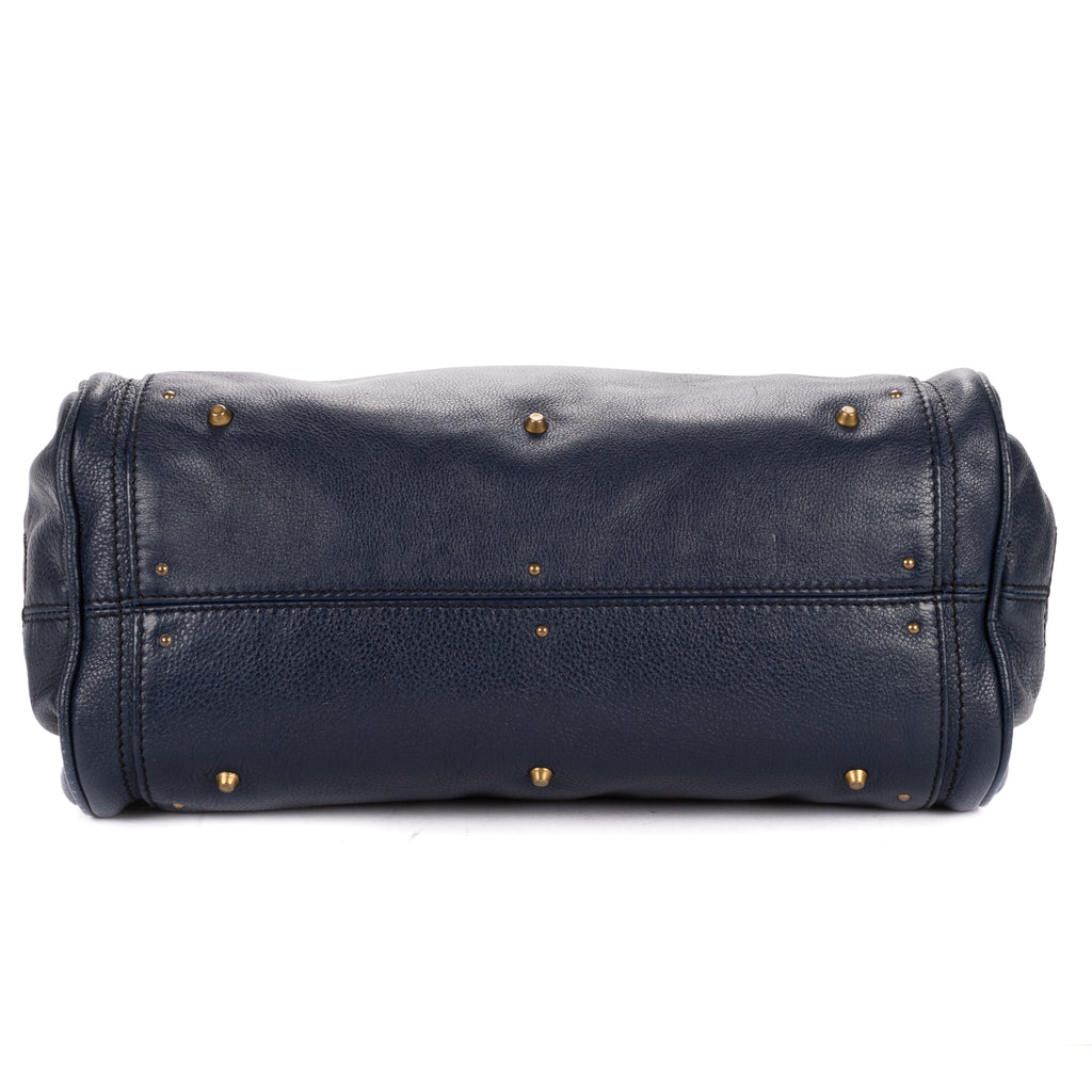 Handbag Paddington Blue Calfskin Leather